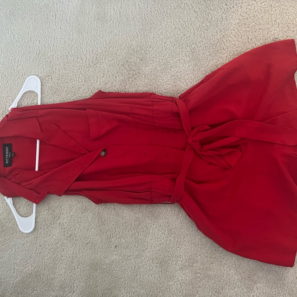Kittenish red romper. Size medium.